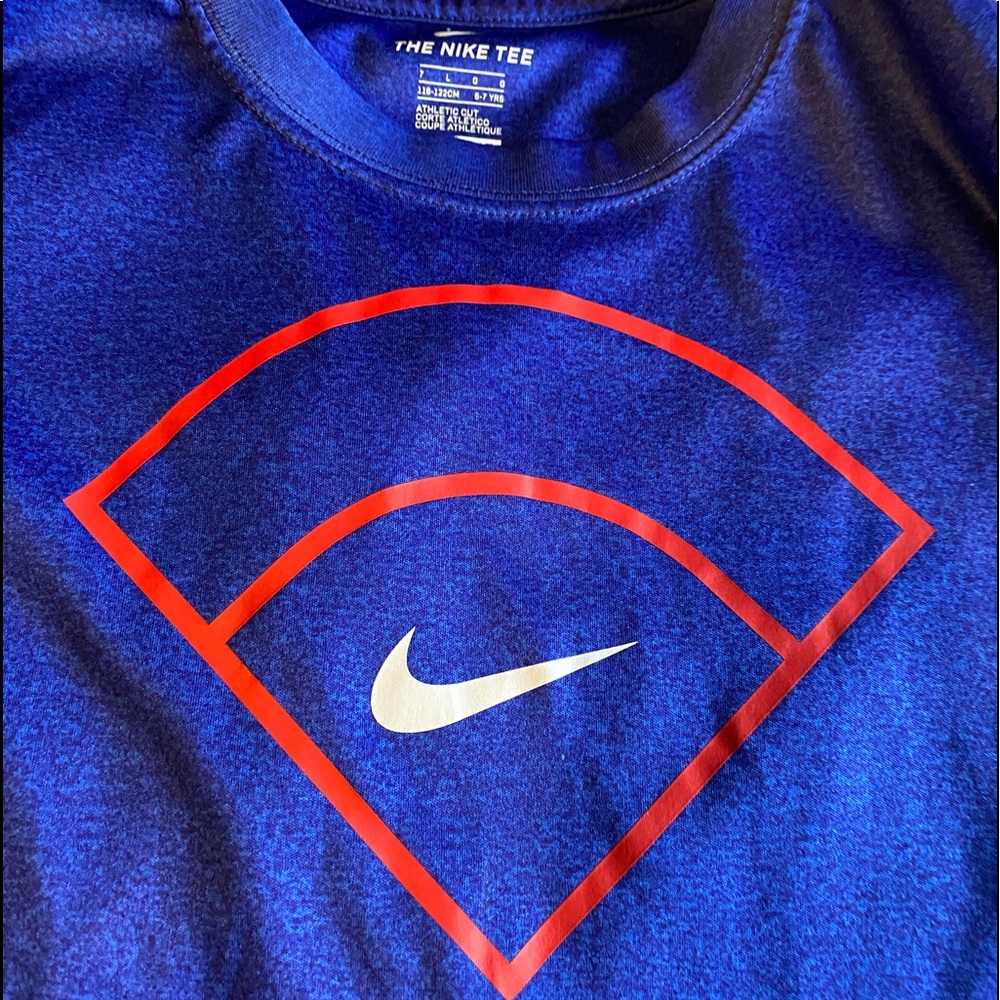 NIKE• Boys Classic Baseball Base DriFit Baseball Tee•L 6/7 - Picture 2 of 16